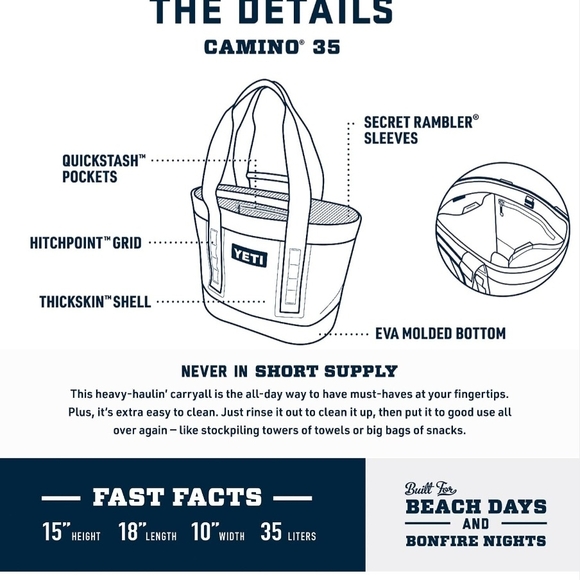 YETI Wild Vine Red/Dark Gray Camino 35 Tote Bag - Picture 6 of 7